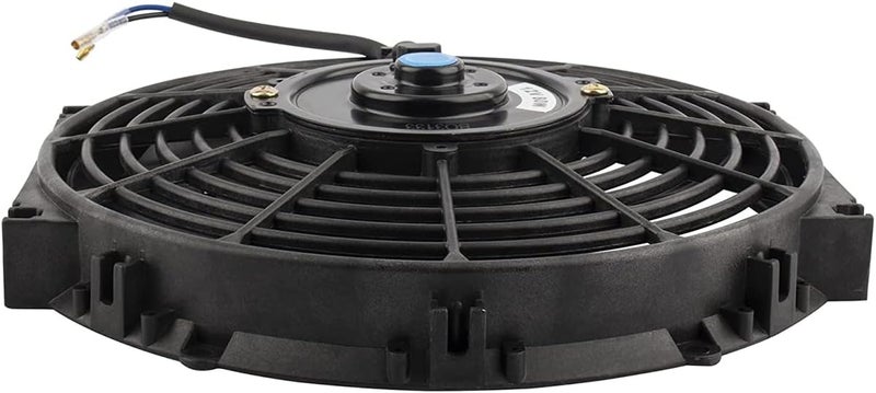 WEDOAUTO 10" inch Slim Fan Pull Electric Radiator Cooling 12V 80W High Performance Mount Universal Kit Black Heavy Duty Wide Curved 6 Blades - Image 5